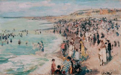 Strand von Dieppe von Jacques Emile Blanche